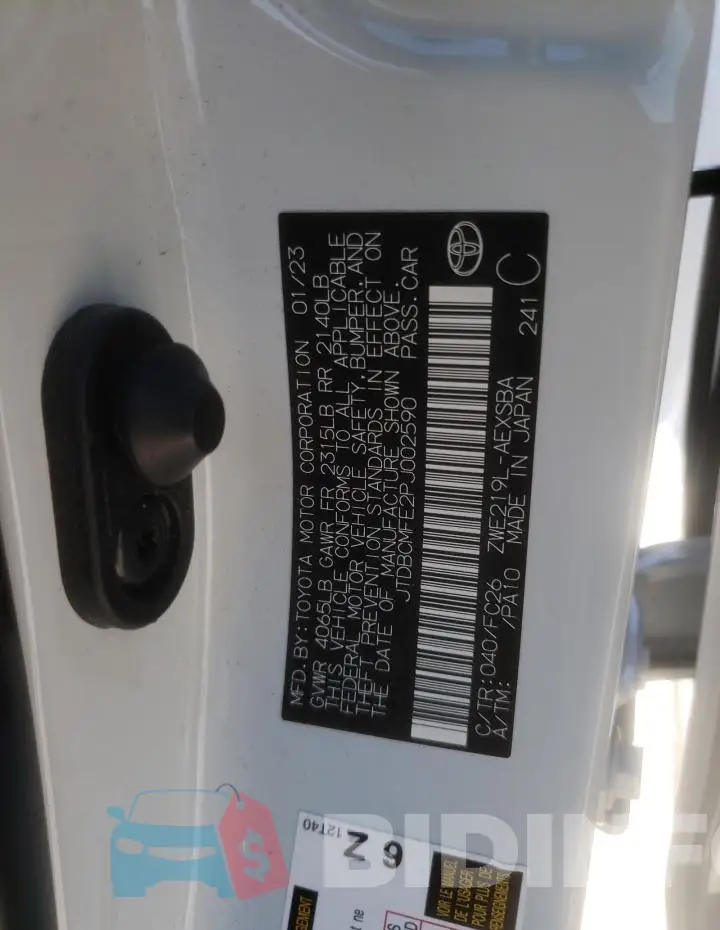JTDBCMFE2PJ002590 Photo# 13