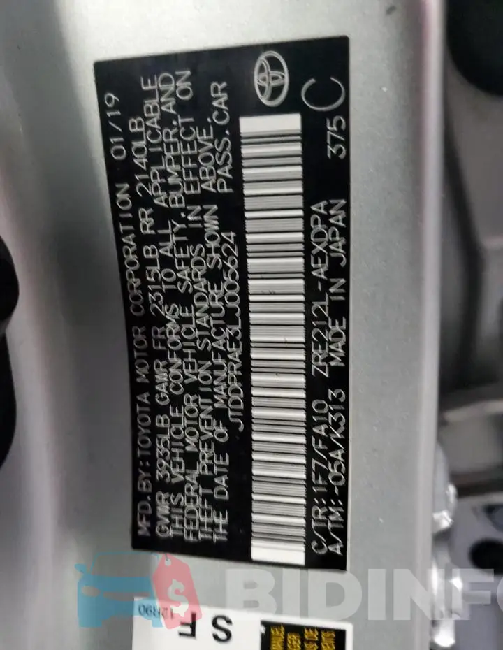 JTDDPRAE3LJ005624 Photo# 12