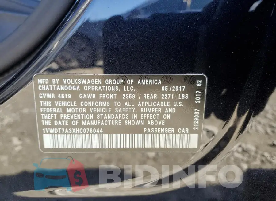 1VWDT7A3XHC078044 Photo# 12