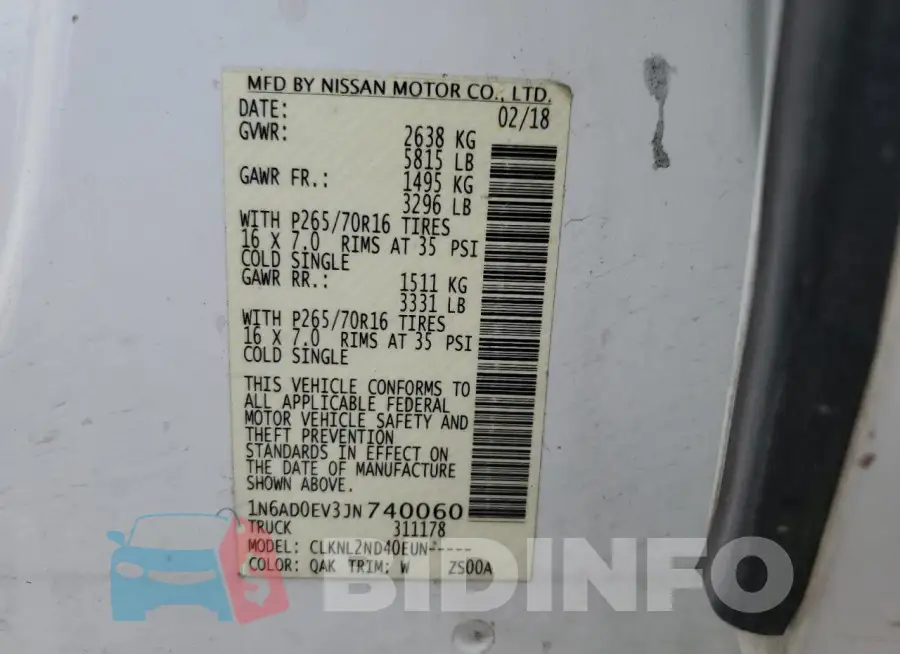 1N6AD0EV3JN740060 Photo# 12