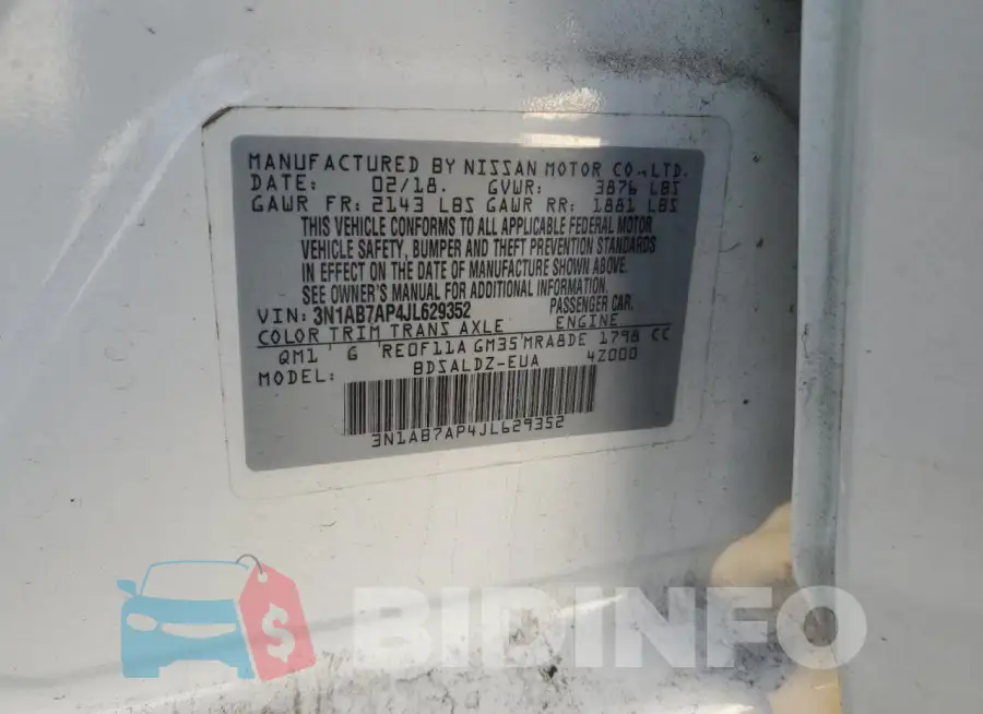 3N1AB7AP4JL629352 Photo# 12
