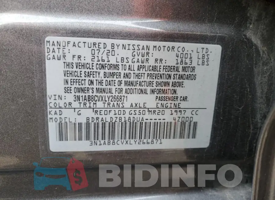 3N1AB8CVXLY266871 Photo# 12