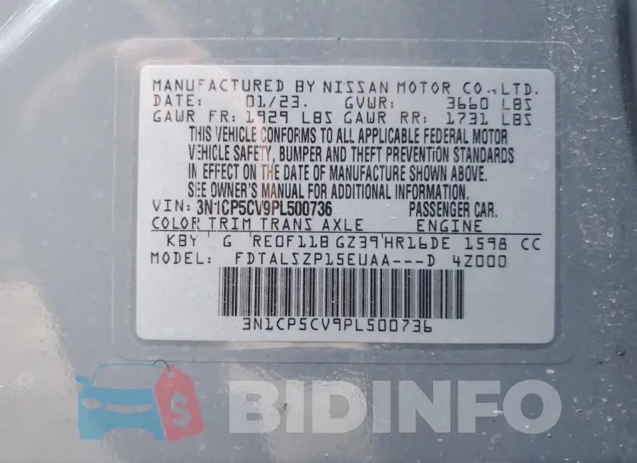 3N1CP5CV9PL500736 Photo# 14