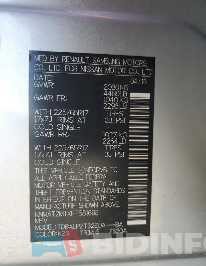 KNMAT2MTXFP551693 Photo# 13