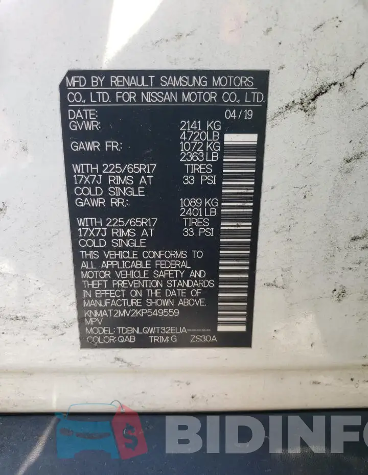 KNMAT2MV2KP549559 Photo# 13
