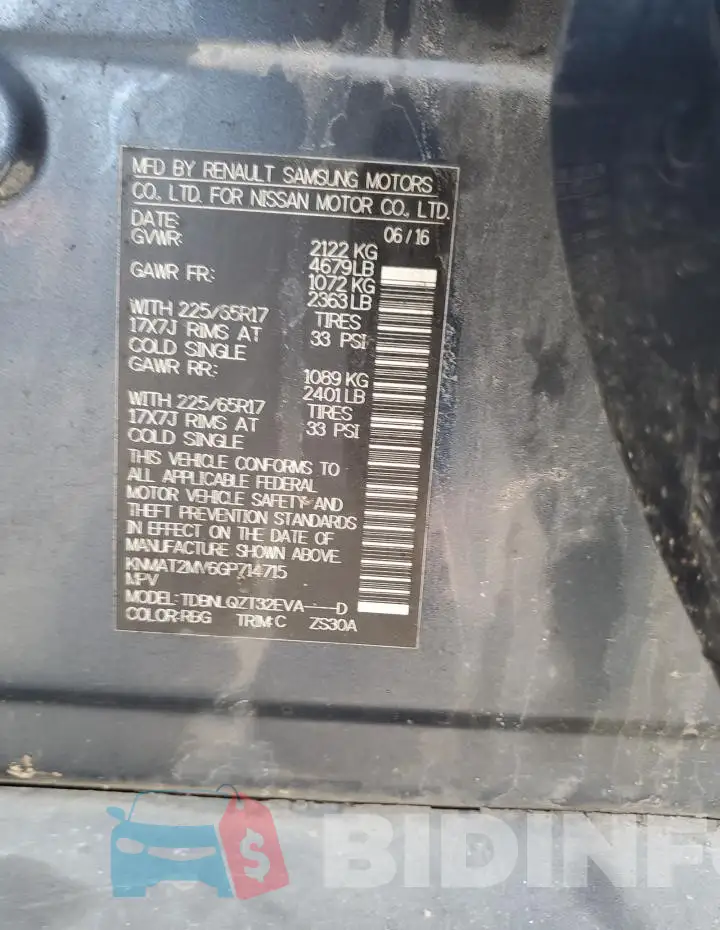 KNMAT2MV6GP714715 Photo# 13
