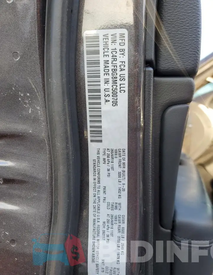 1C4RJFBG8MC500705 Photo# 13