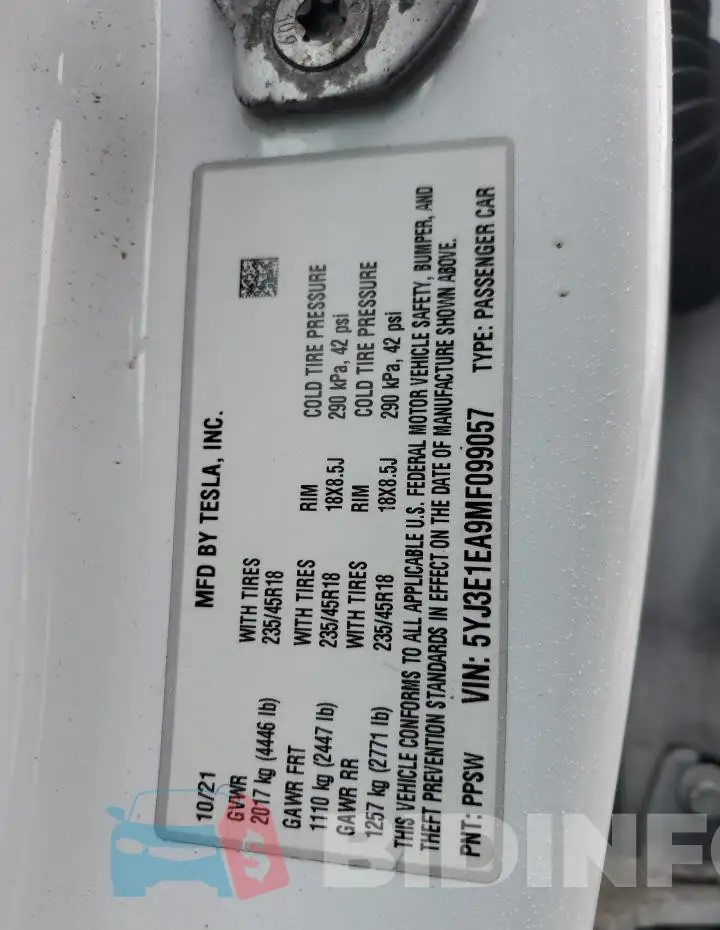 5YJ3E1EA9MF099057 Photo# 12