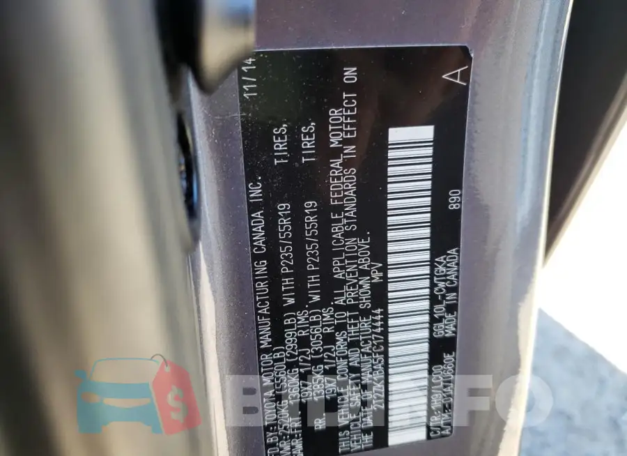 2T2ZK1BA5FC174444 Photo# 12
