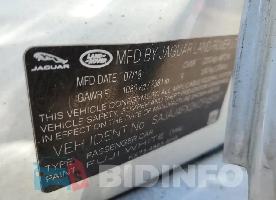 SAJAJ4FX2KCP45087 Photo# 12