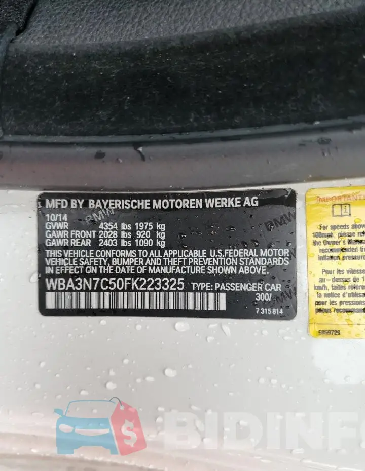 WBA3N7C50FK223325 Photo# 12