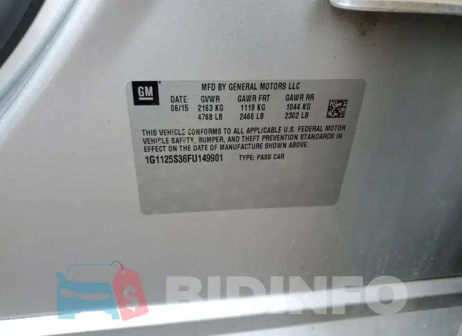1G1125S36FU149901 Photo# 13