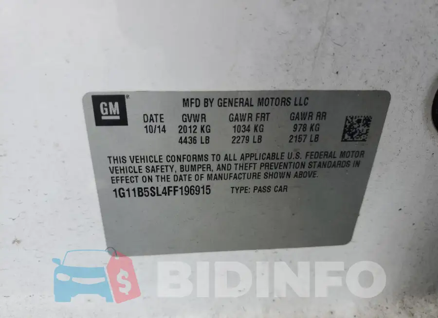 1G11B5SL4FF196915 Photo# 12