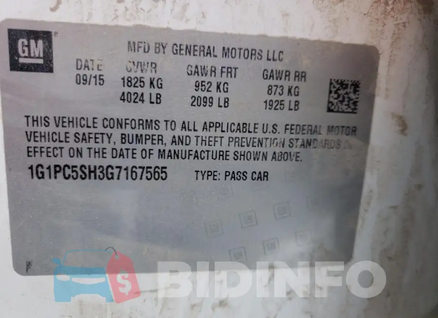 1G1PC5SH3G7167565 Photo# 12