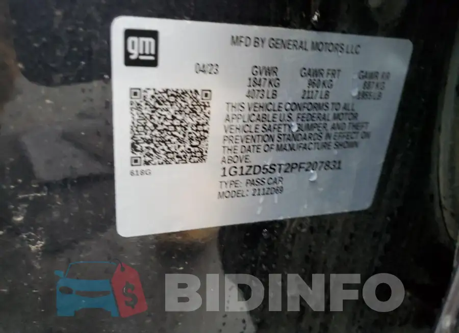 1G1ZD5ST2PF207831 Photo# 13