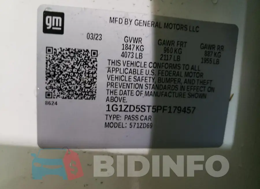 1G1ZD5ST5PF179457 Photo# 13