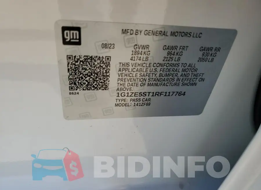 1G1ZE5ST1RF117764 Photo# 12