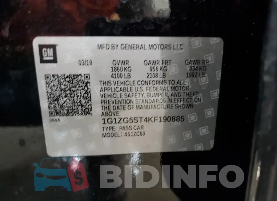 1G1ZG5ST4KF190885 Photo# 12