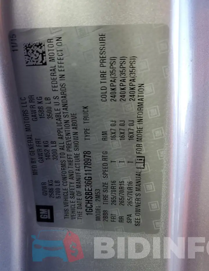1GCHSBE36G1178978 Photo# 12