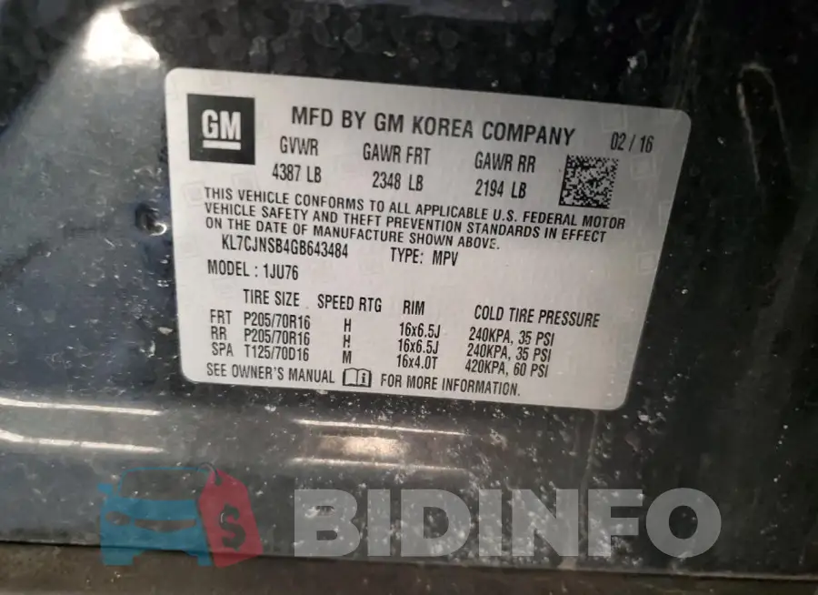 KL7CJNSB4GB643484 Photo# 13