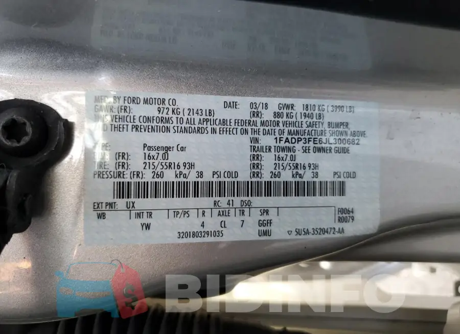 1FADP3FE6JL300682 Photo# 12