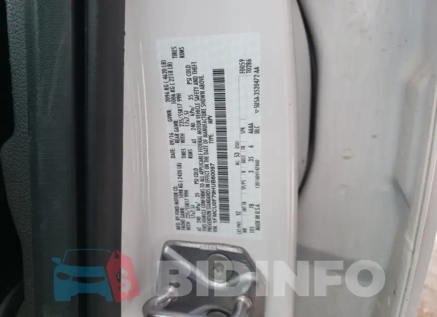 1FMCU0F79HUB80097 Photo# 12