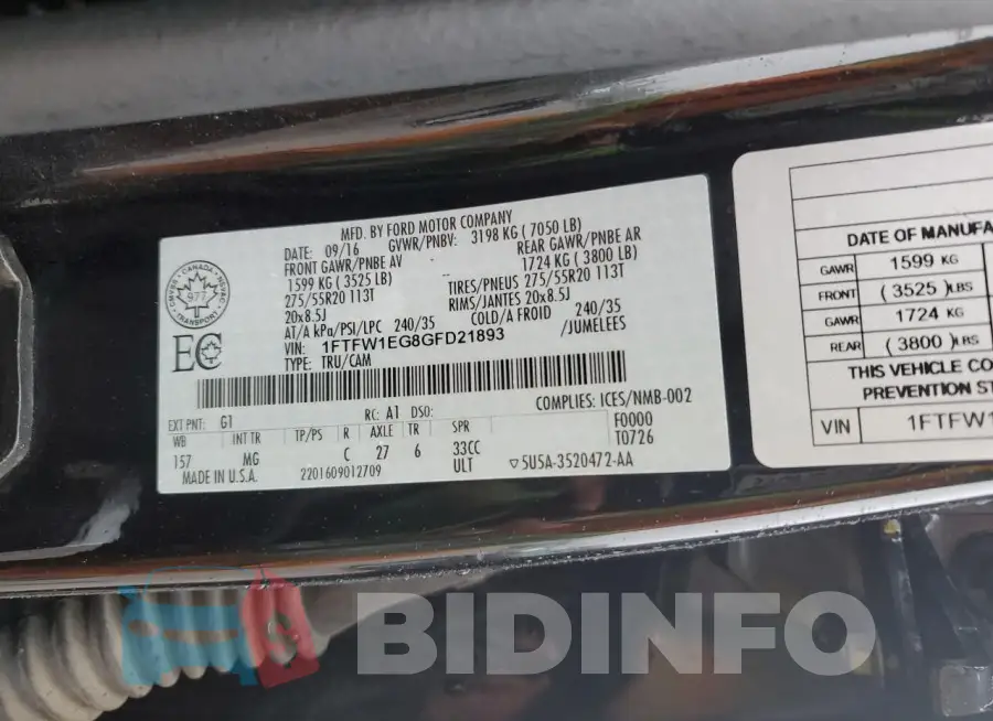 1FTFW1EG8GFD21893 Photo# 12