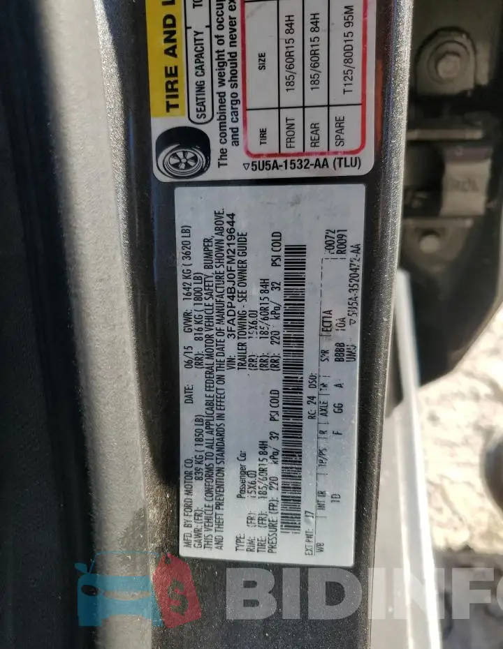 3FADP4BJ0FM219644 Photo# 12