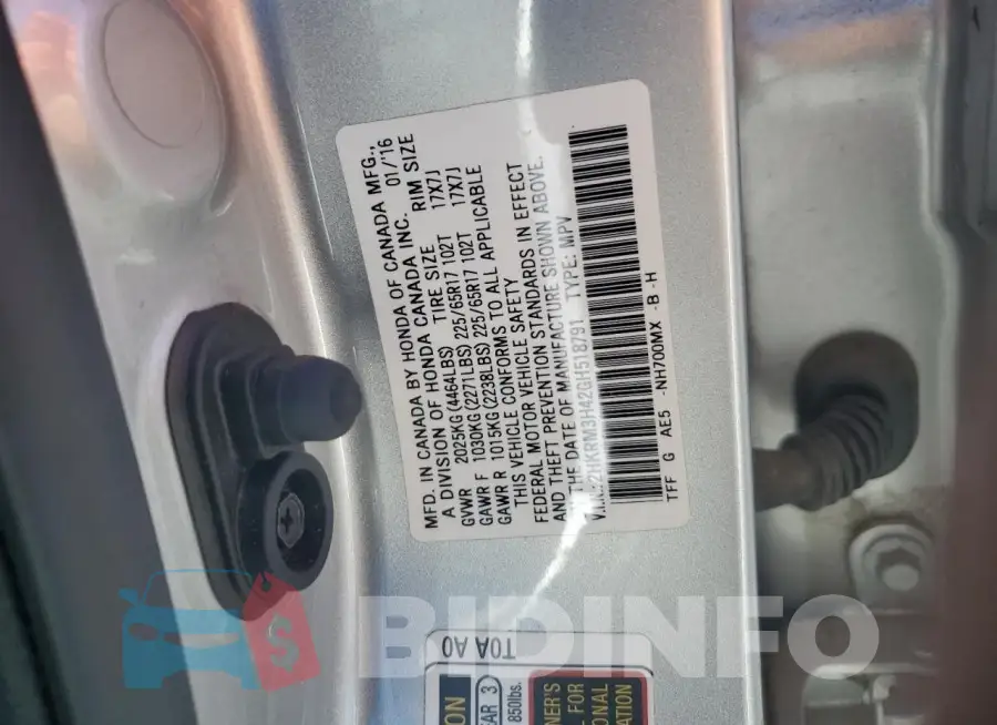 2HKRM3H42GH518791 Photo# 12