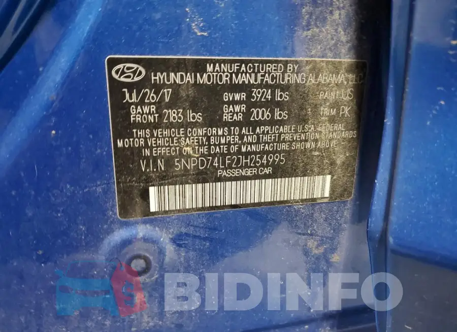 5NPD74LF2JH254995 Photo# 12