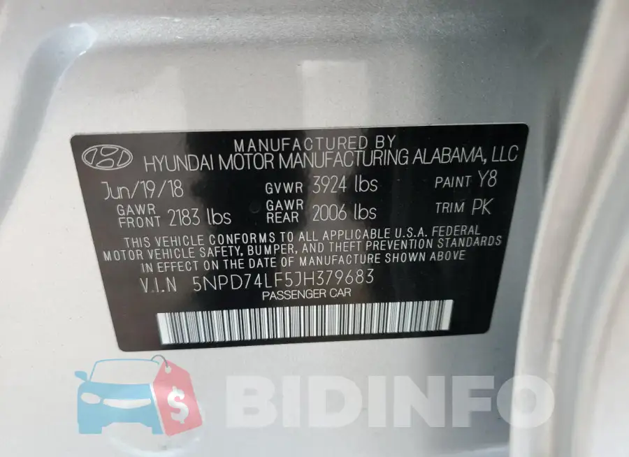 5NPD74LF5JH379683 Photo# 12