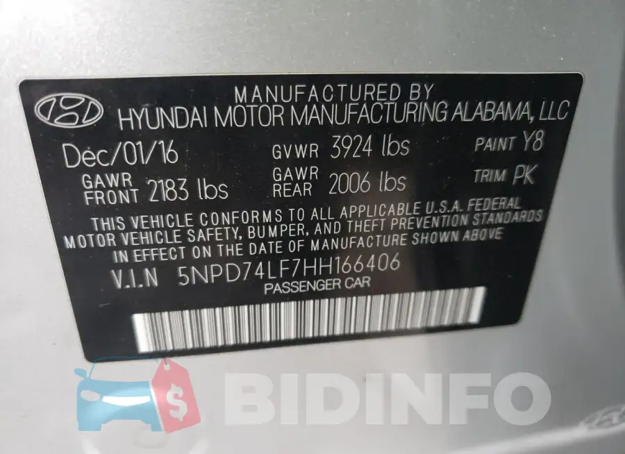 5NPD74LF7HH166406 Photo# 12