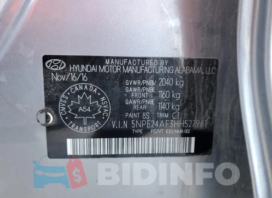 5NPE24AF3HH527961 Photo# 13