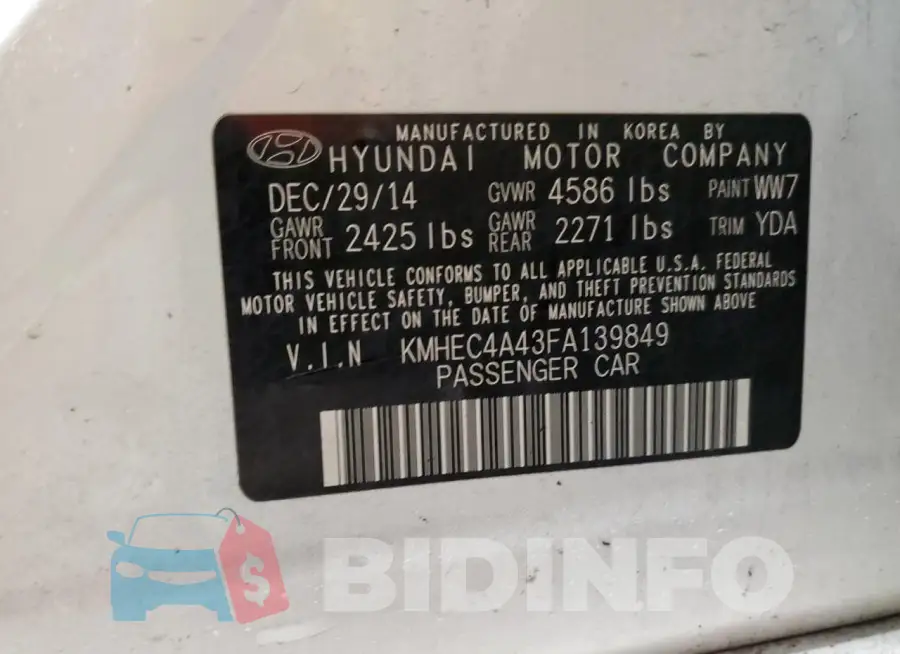 KMHEC4A43FA139849 Photo# 12