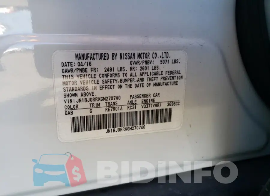 JN1BJ0RRXGM270740 Photo# 13