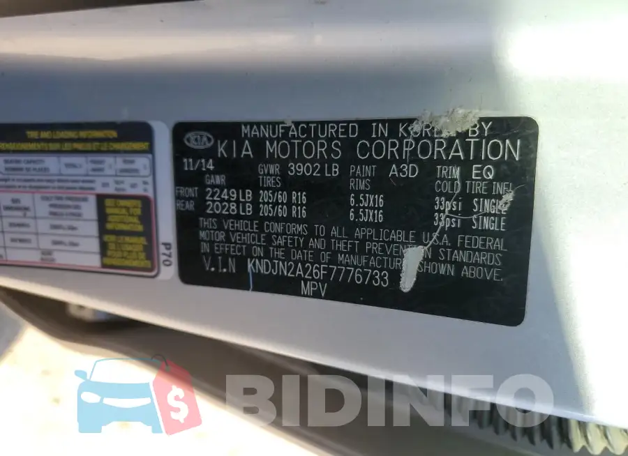 KNDJN2A26F7776733 Photo# 12