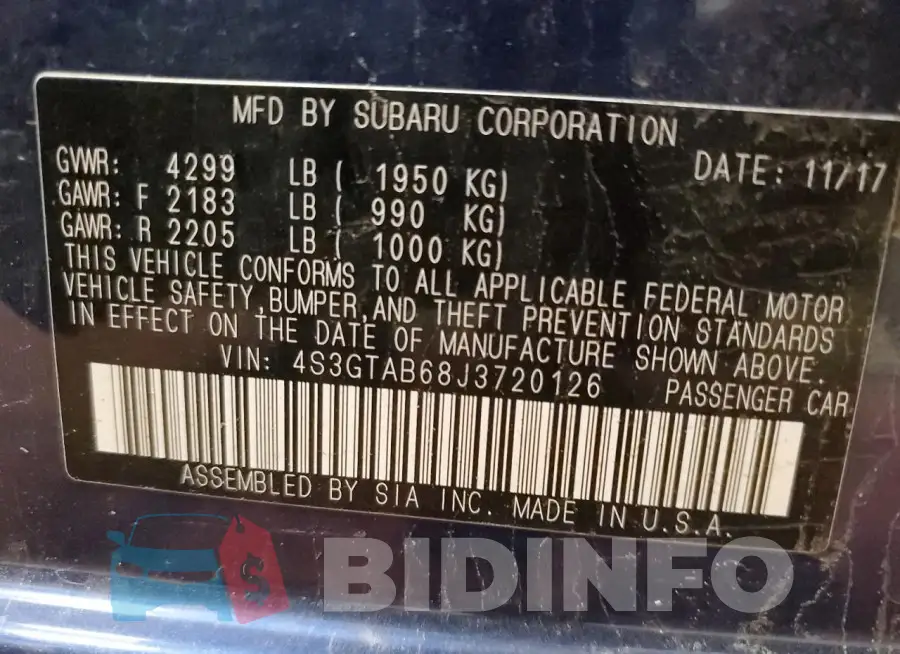 4S3GTAB68J3720126 Photo# 12
