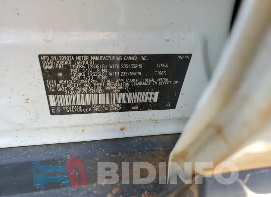 2T3A1RFV7LC136927 Photo# 13