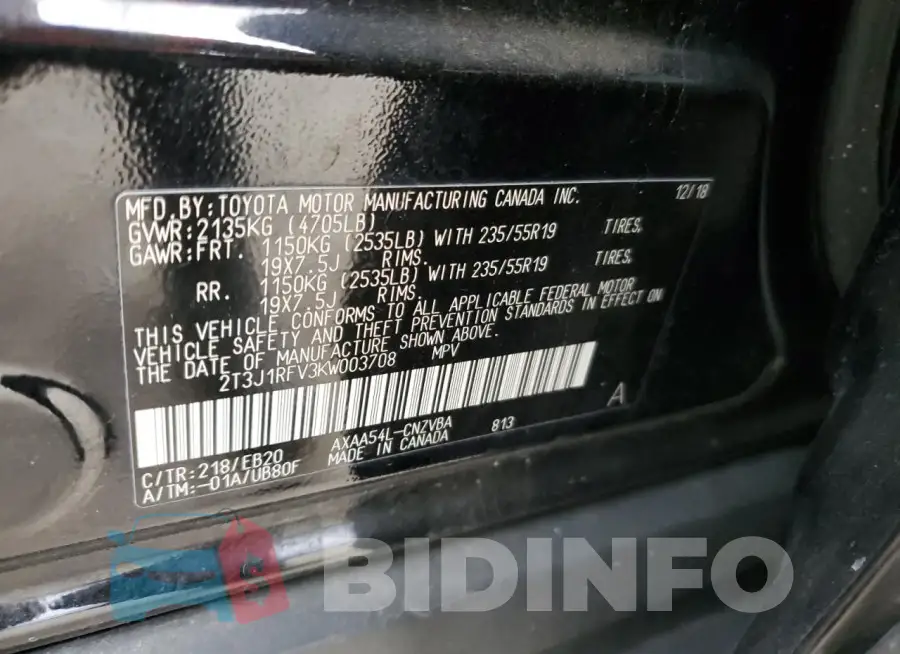 2T3J1RFV3KW003708 Photo# 13
