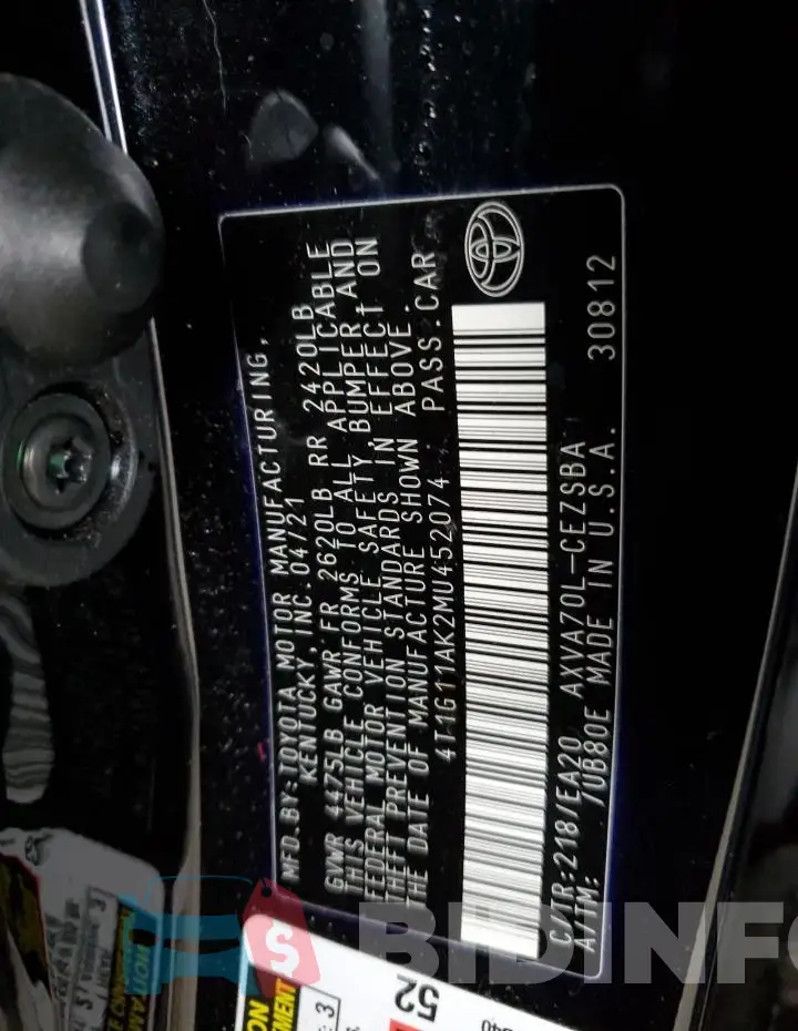 4T1G11AK2MU452074 Photo# 13