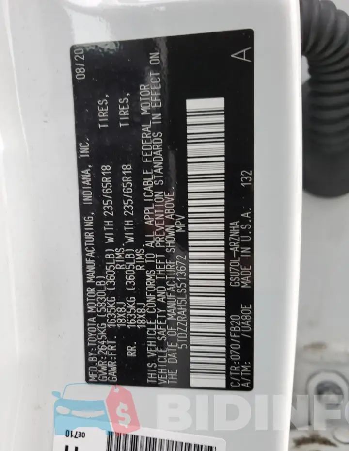 5TDZZRAH5LS513672 Photo# 14