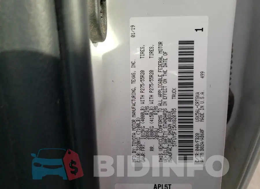 5TFUY5F15KX820785 Photo# 12