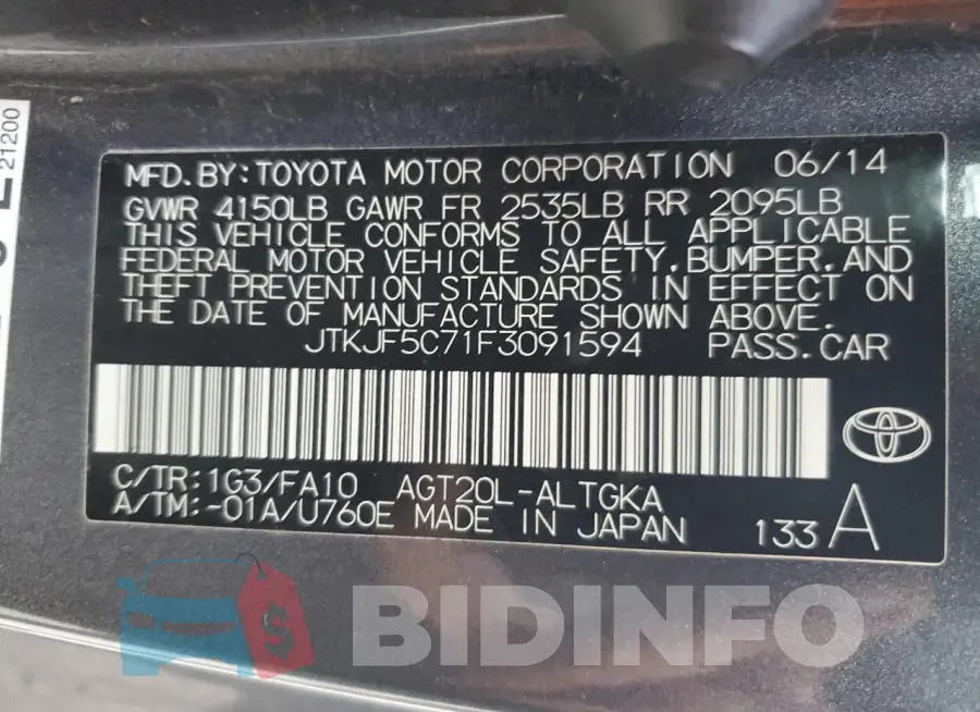 JTKJF5C71F3091594 Photo# 13