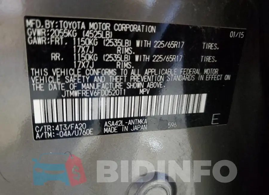 JTMWFREV6FD052011 Photo# 13