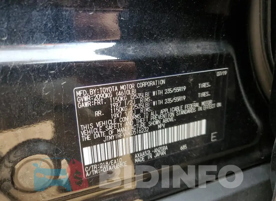 JTMY1RFV9KD516232 Photo# 14