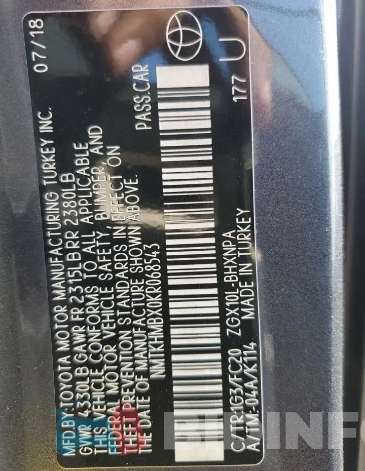 NMTKHMBX0KR068543 Photo# 13