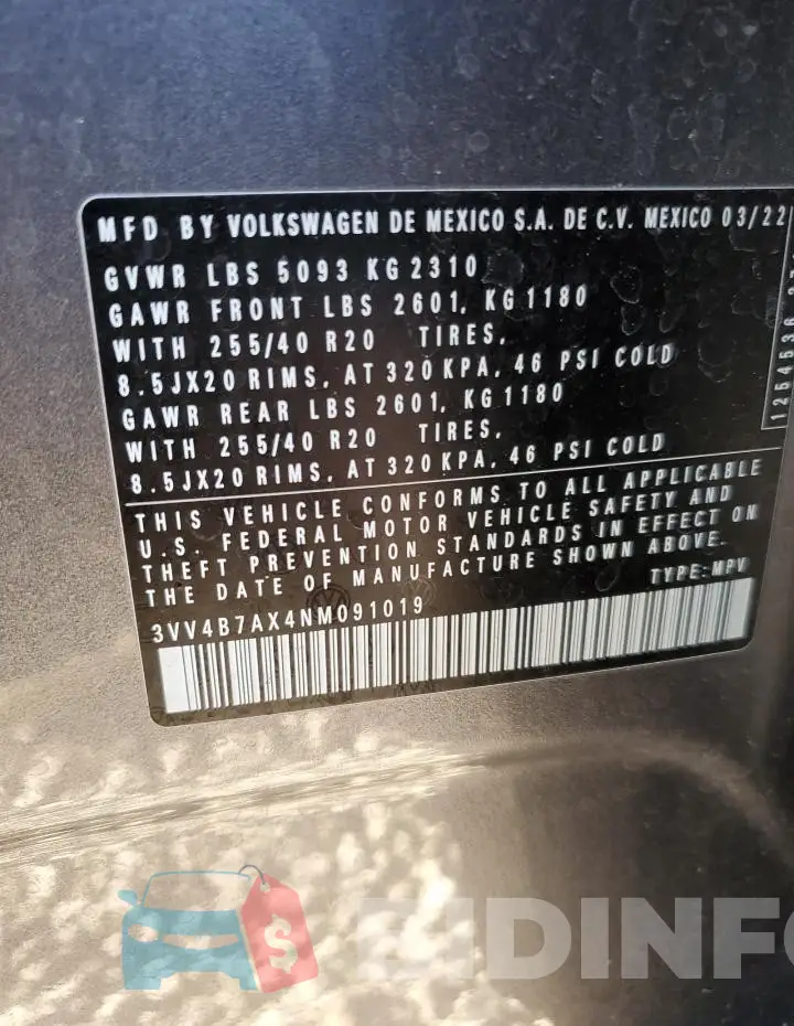 3VV4B7AX4NM091019 Photo# 13