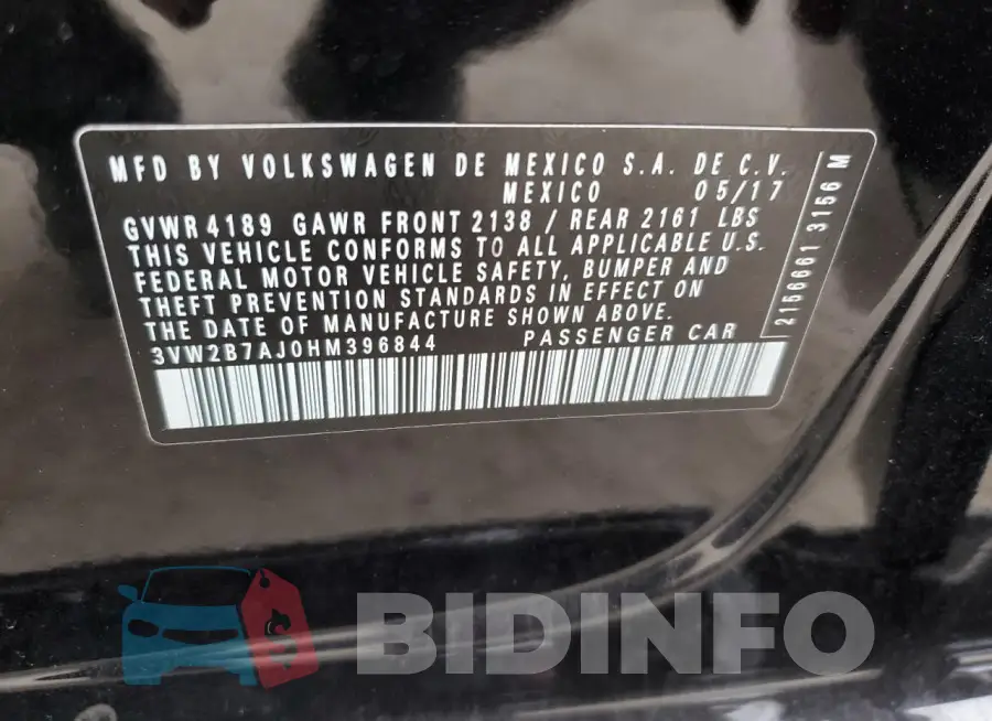 3VW2B7AJ0HM396844 Photo# 12