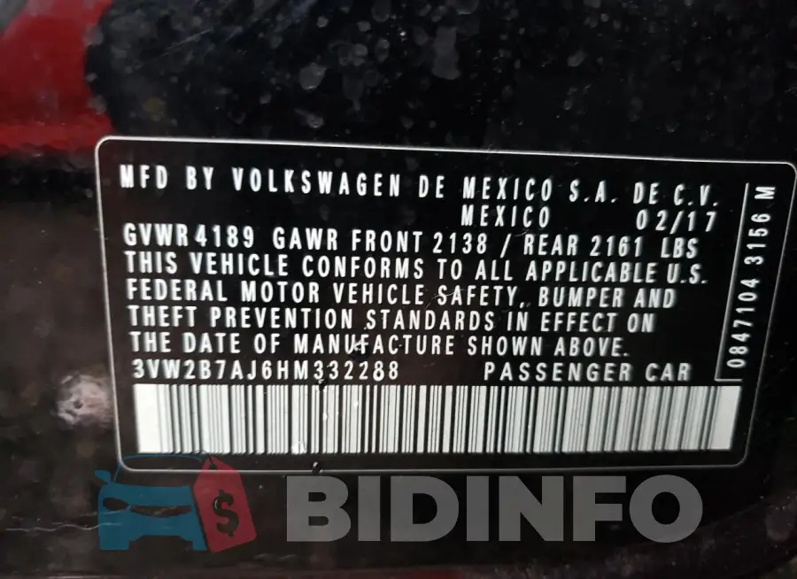3VW2B7AJ6HM332288 Photo# 12