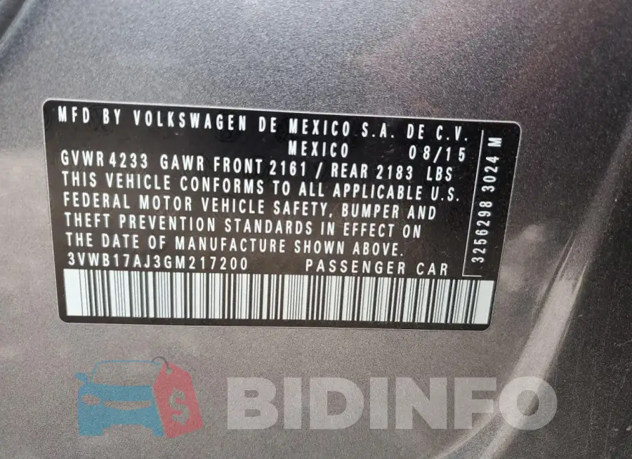 3VWB17AJ3GM217200 Photo# 12